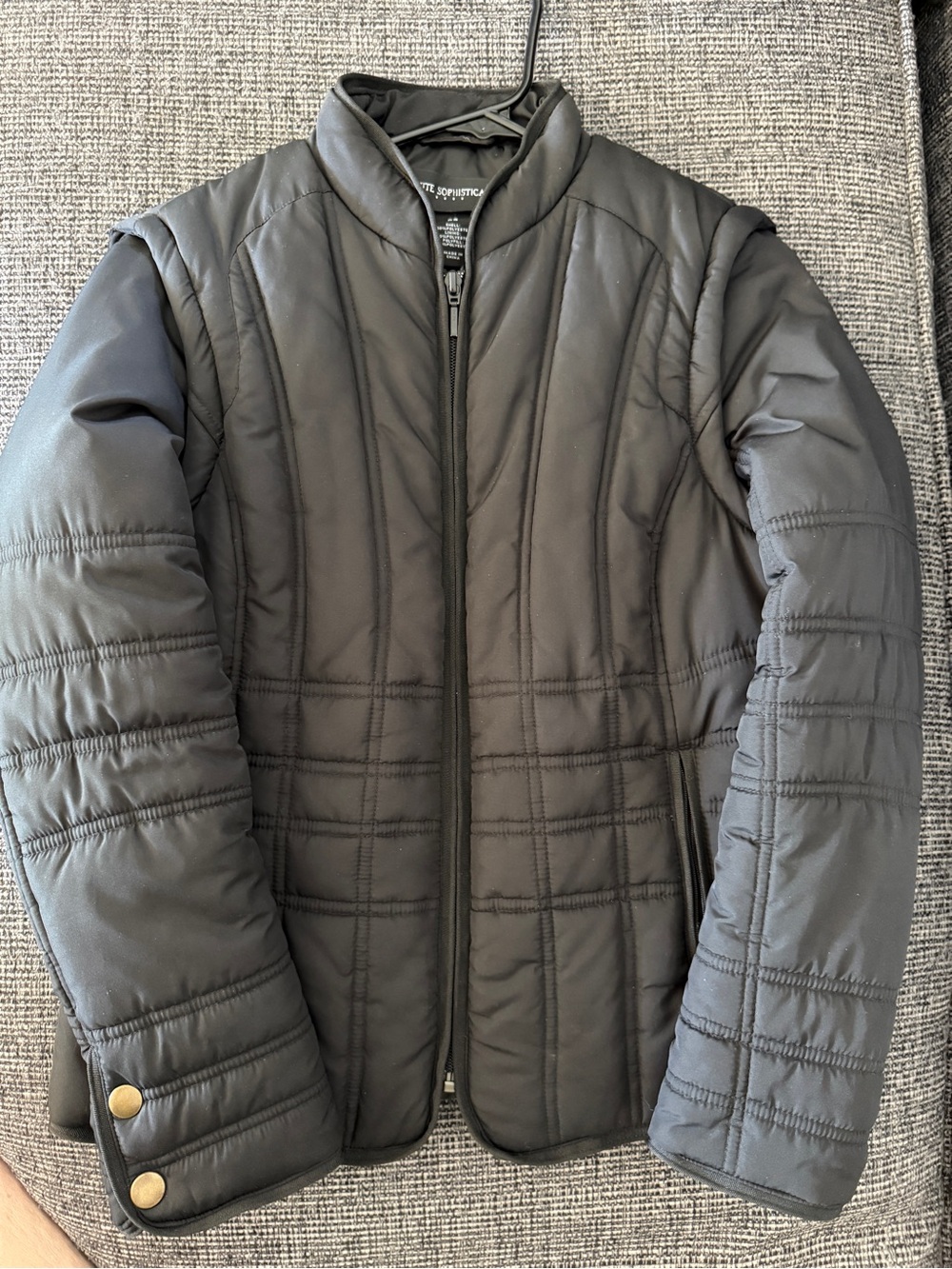 Petite Sophisticate Women's XS Petite Black Quilted Lined Insulated Zip Jacket